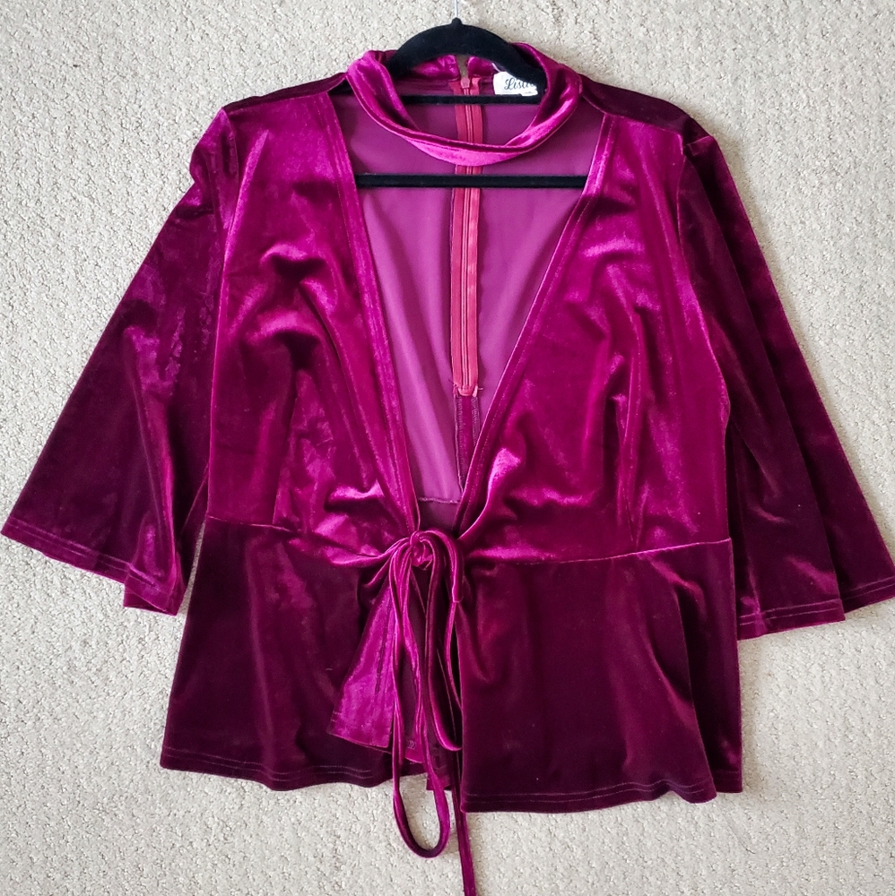 Red Velvet Blouse